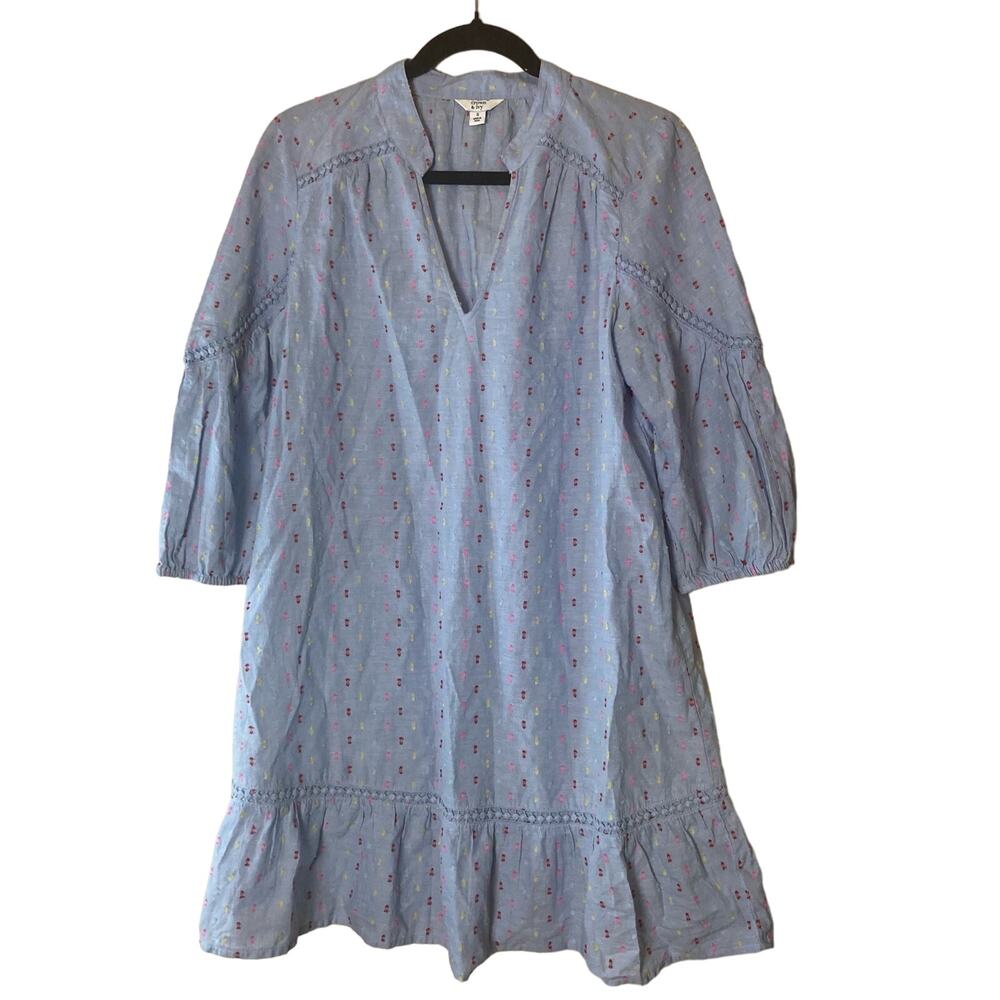 Crown & Ivy Tunic Top Light Blue with Flecks of Color Size Small